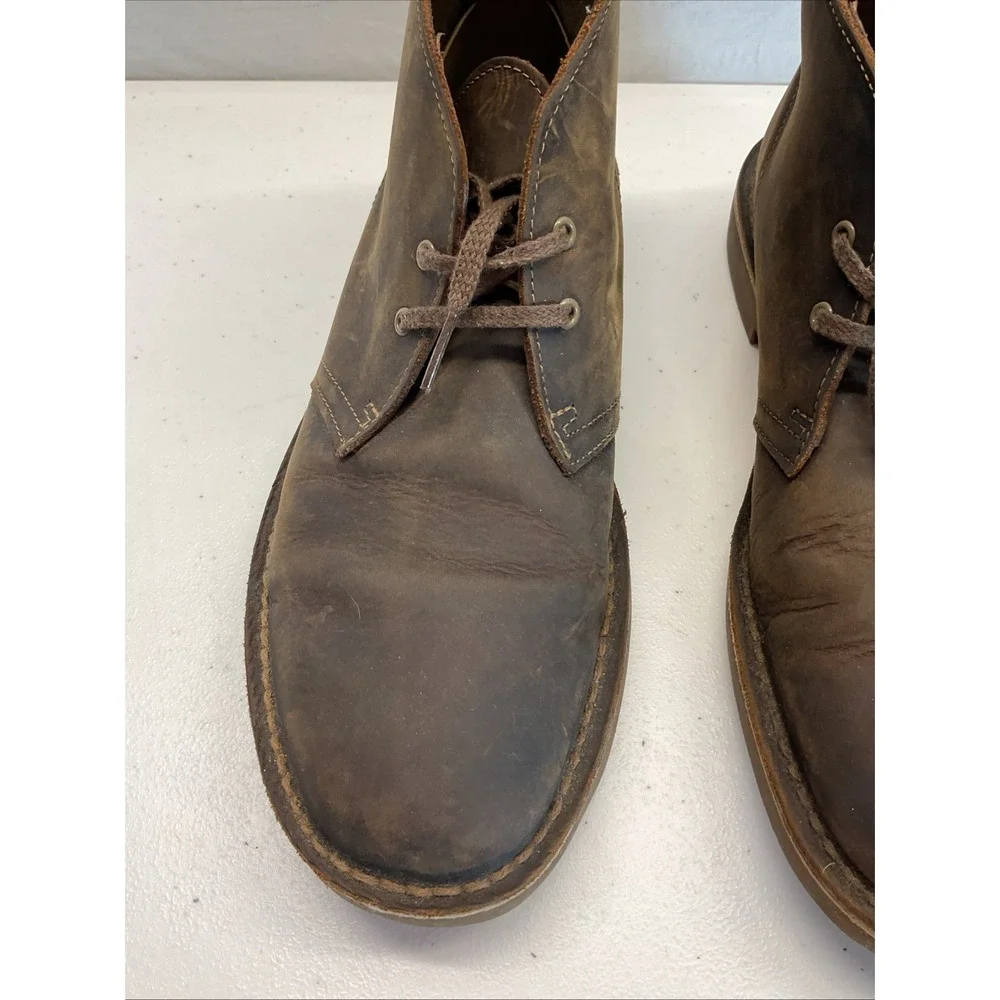 Clarks Bushacre 2 Mens Size‎ 9.5 Brown Classic Leather Ankle Chukka Boots Shoes